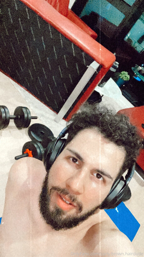 Curly Brown Hairdude nice pornstar picture