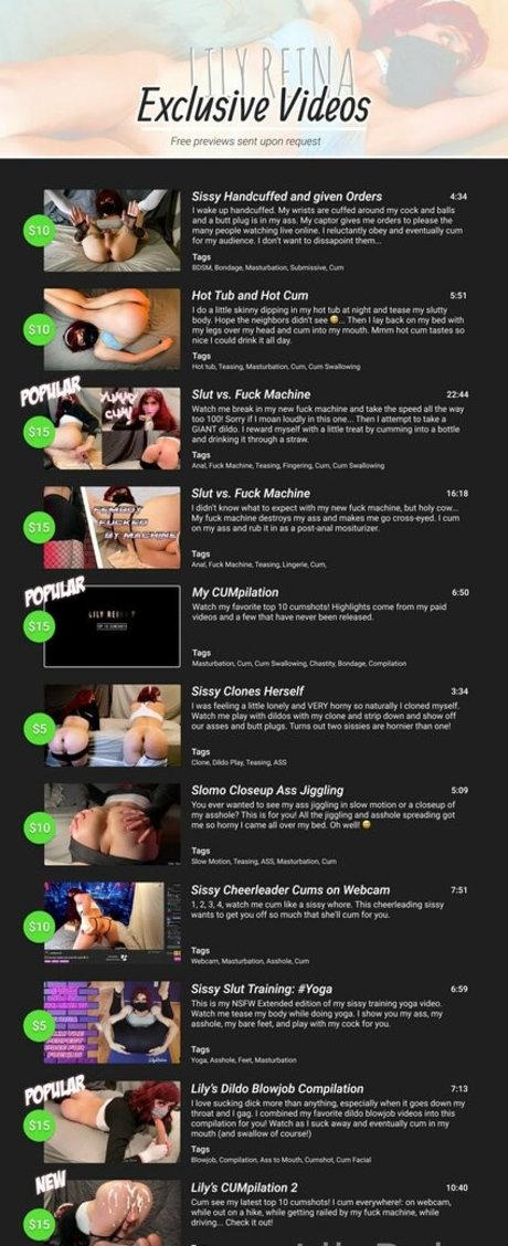 lilyreina onlyfans free content