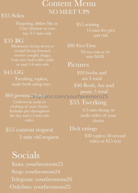 Yourfavemom25 fans only